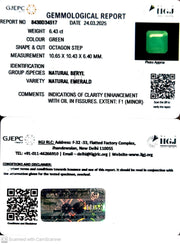 6.43/CT Natural Panna Stone with Govt. Lab Certificate